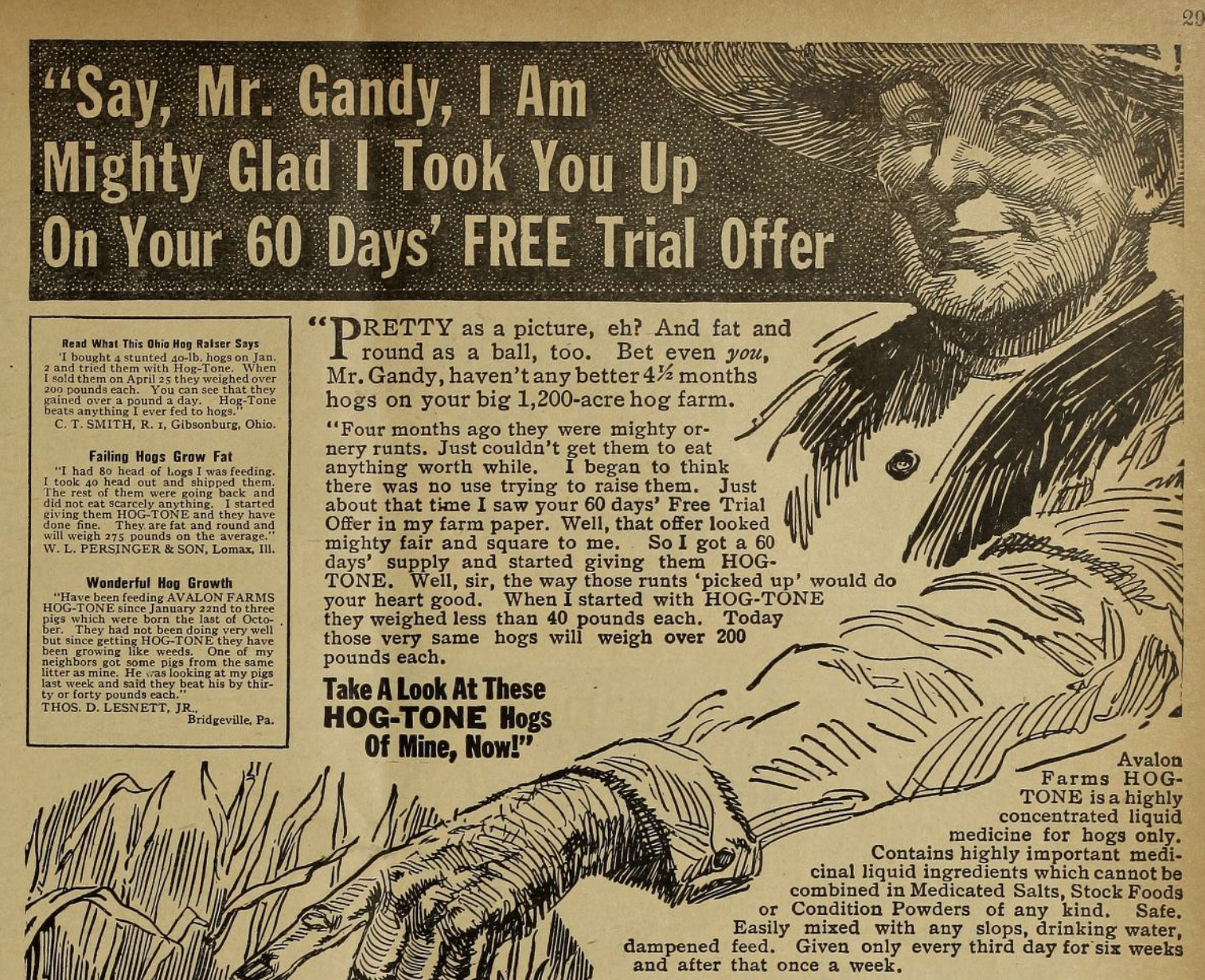 Say, Mr. Gandy, I Am Mighty Glad I Took You Up On Your 60 Days' FREE Trial Offer