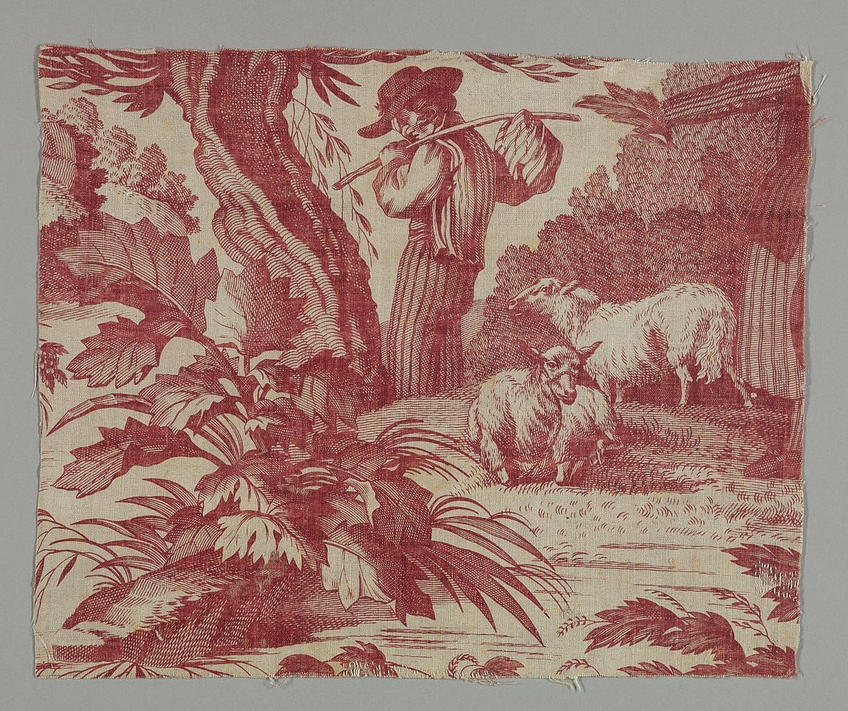 Pastoral textile scene, unknown artist